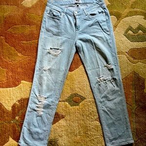 Paige Denim distressed straight leg jeans, size 25”